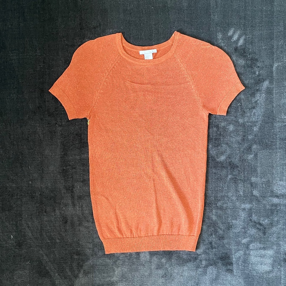 Orange Lurex Knit Top